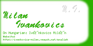 milan ivankovics business card